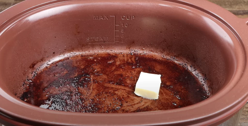 Melting the butter for beef stew recipe